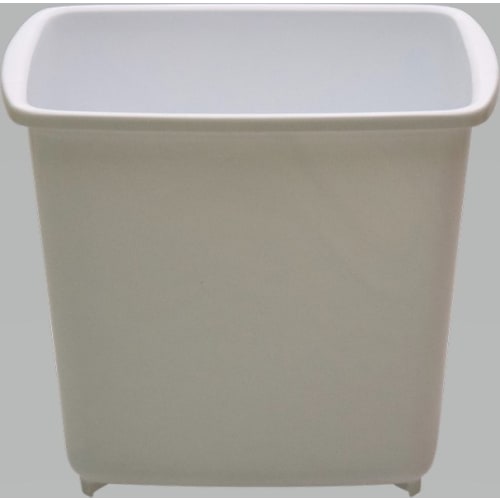 Wescon Classique Wastebasket, 8 Quart Rectangular, White